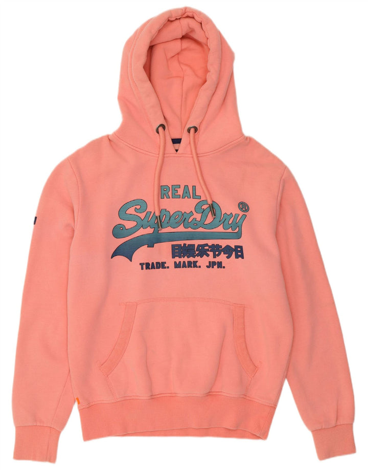 SUPERDRY Jersey con capucha y estampado gráfico de algodón rosa grande para hombre