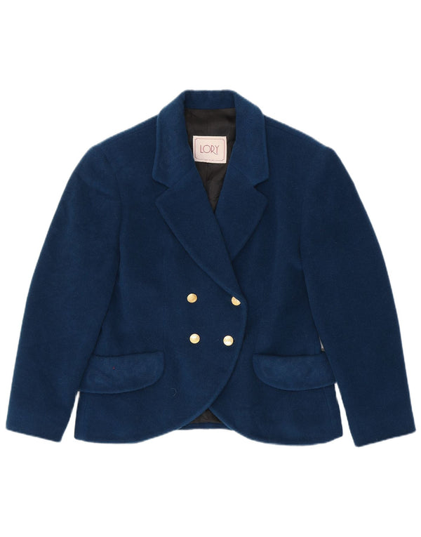 Vintage mujer chaqueta blazer de doble pecho IT 46 azul marino grande