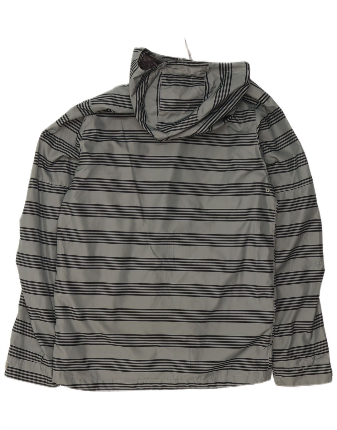 Burton Chaqueta impermeable con capucha y gráfico para hombre UK 38 Poliéster a rayas gris medio