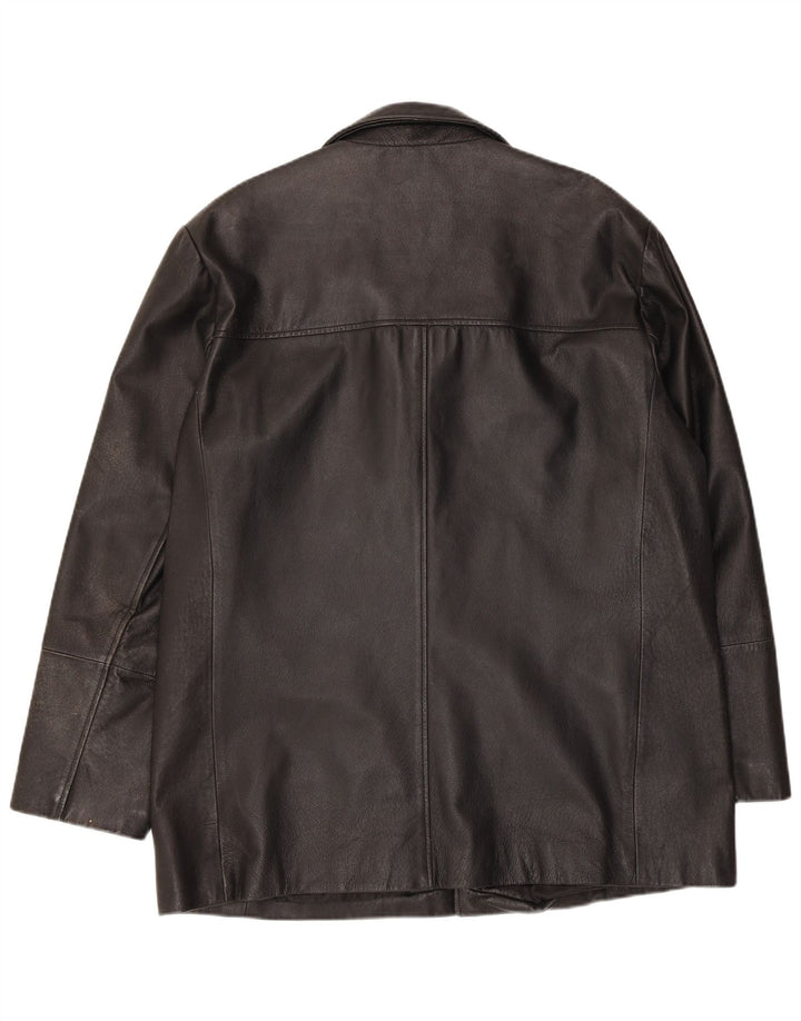 Vintage chaqueta de cuero para hombre Reino Unido 40 cuero negro grande