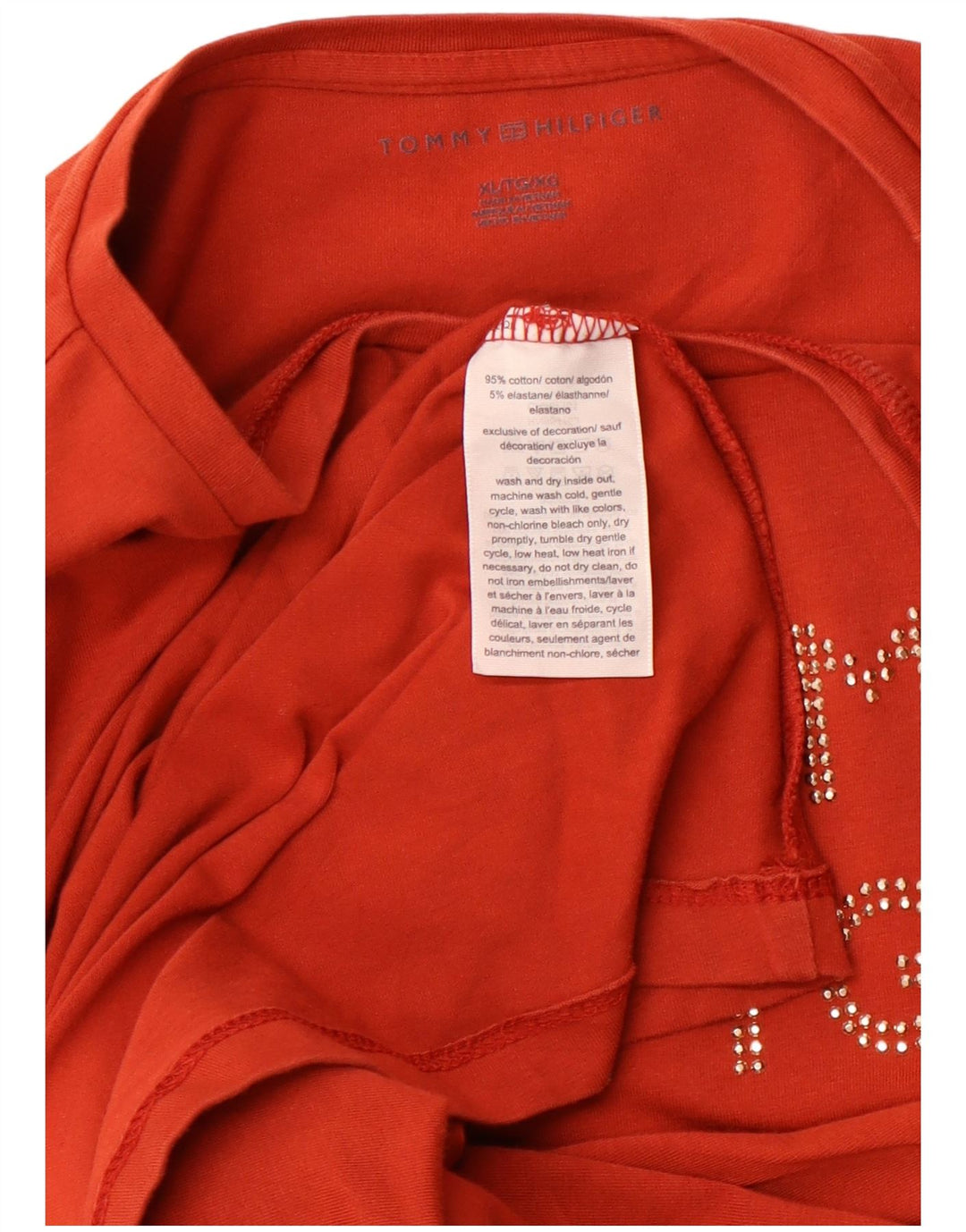 TOMMY HILFIGER Vestido camisero gráfico para mujer UK 40 XL Algodón naranja
