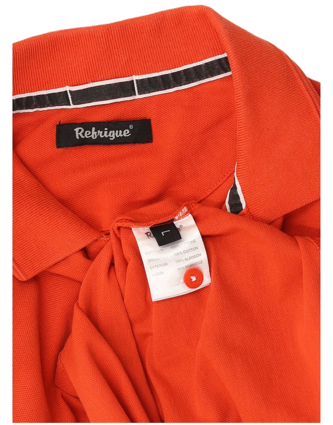 Refrigue Polo Hombre Grande Naranja Algodón