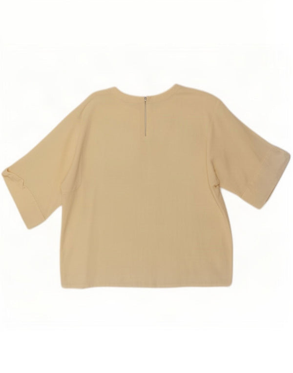 Vintage mujer blusa Top Reino Unido 14 amarillo medio