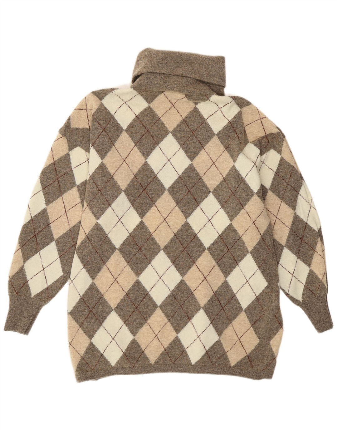 Gispa - Jersey con cuello vuelto para mujer, talla 40, XL, gris Argyle/diamante