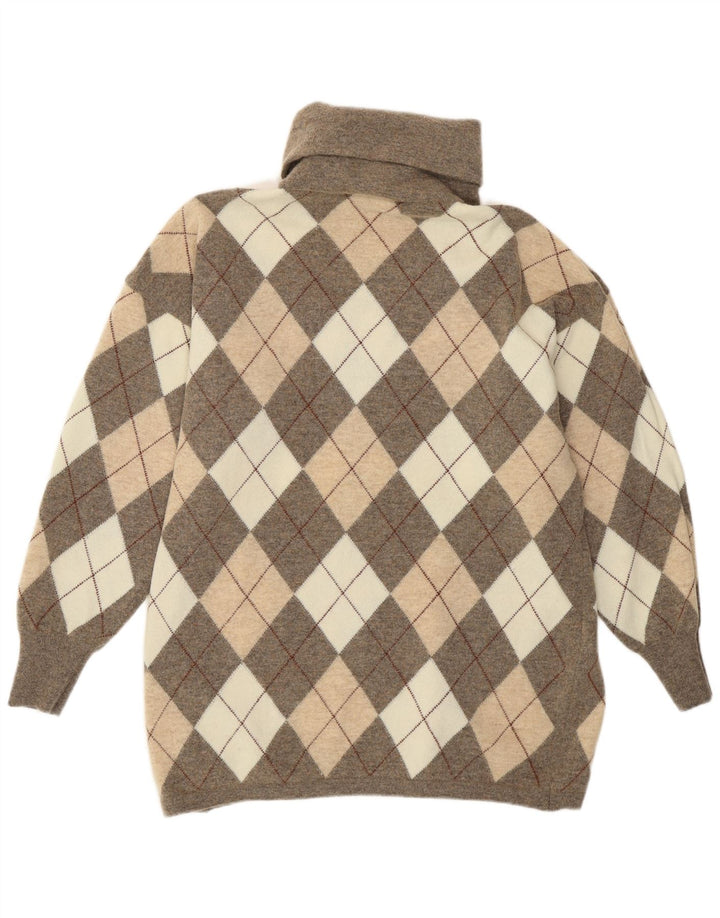 Gispa - Jersey con cuello vuelto para mujer, talla 40, XL, gris Argyle/diamante