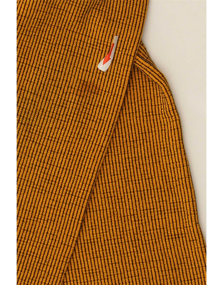 Zara Mujer Top Manga Larga UK 42 Mediano Naranja Rayas