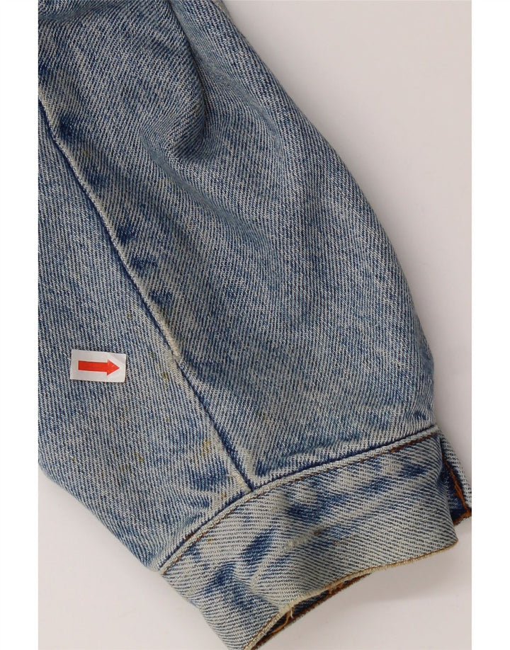 Vintage hombres chaqueta de mezclilla Reino Unido 38 algodón azul medio
