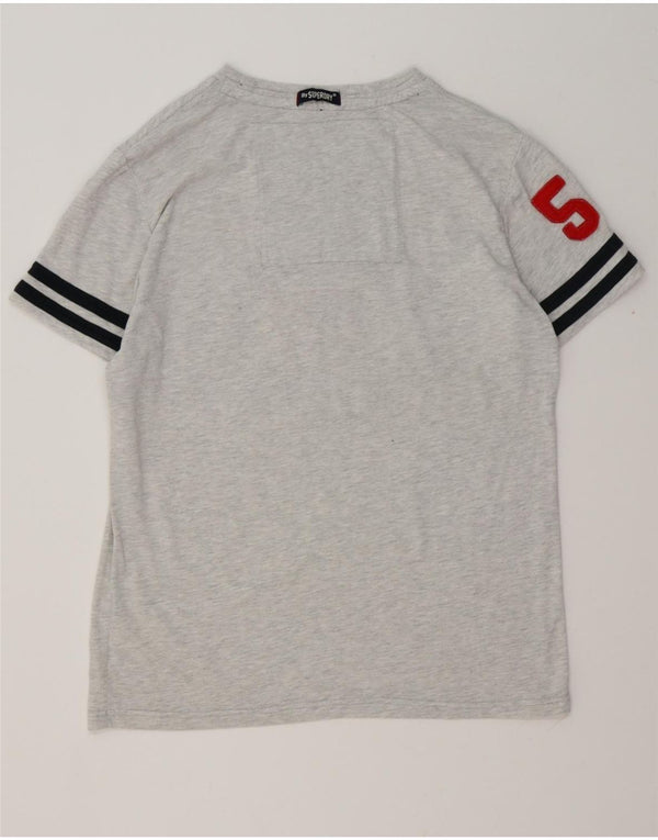 SUPERDRY Camiseta gráfica para hombre Top 2XL Algodón moteado gris