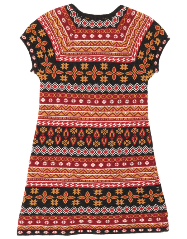 Zara Vestido tipo jersey para mujer UK 40 Mediano Lana geométrica multicolor