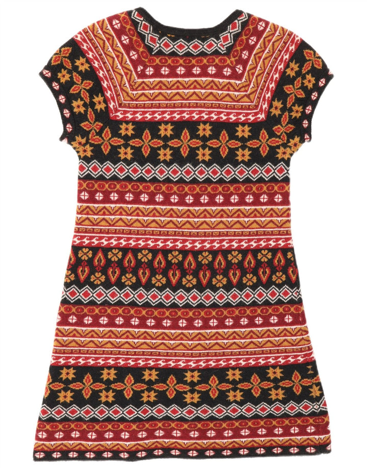 Zara Vestido tipo jersey para mujer UK 40 Mediano Lana geométrica multicolor