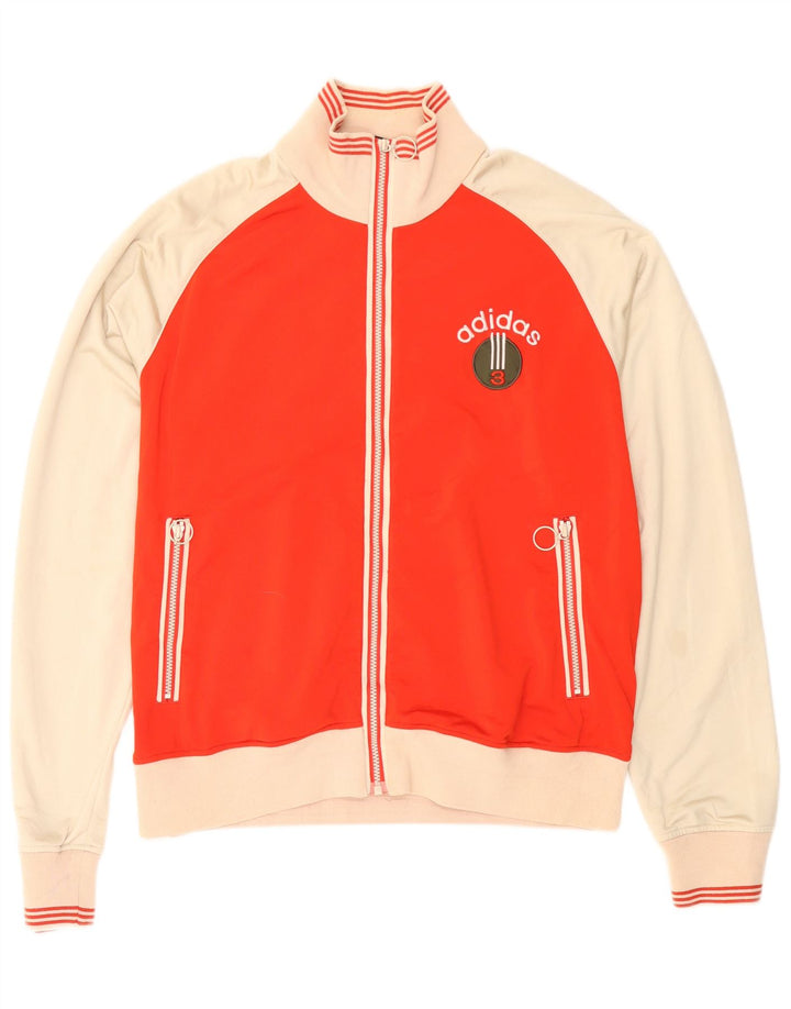 Adidas Hombre Gráfico Chándal Top Chaqueta XL Rojo Colorblock Poliéster