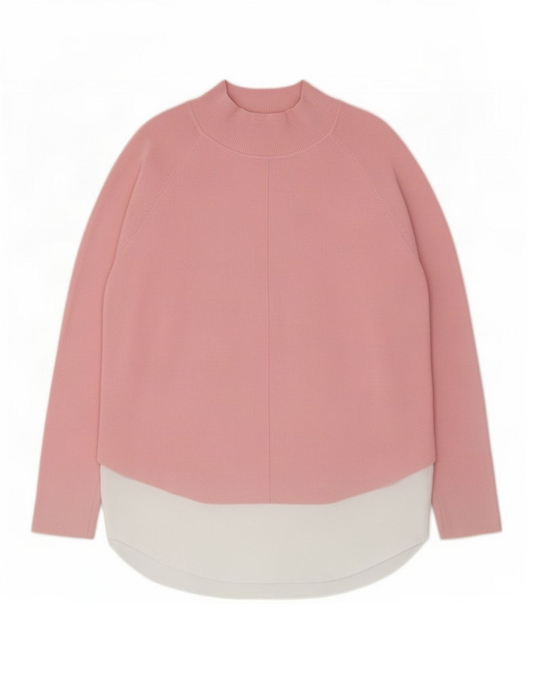 Ted Baker Suéter con cuello alto para mujer, talla 3, bloque de color rosa mediano