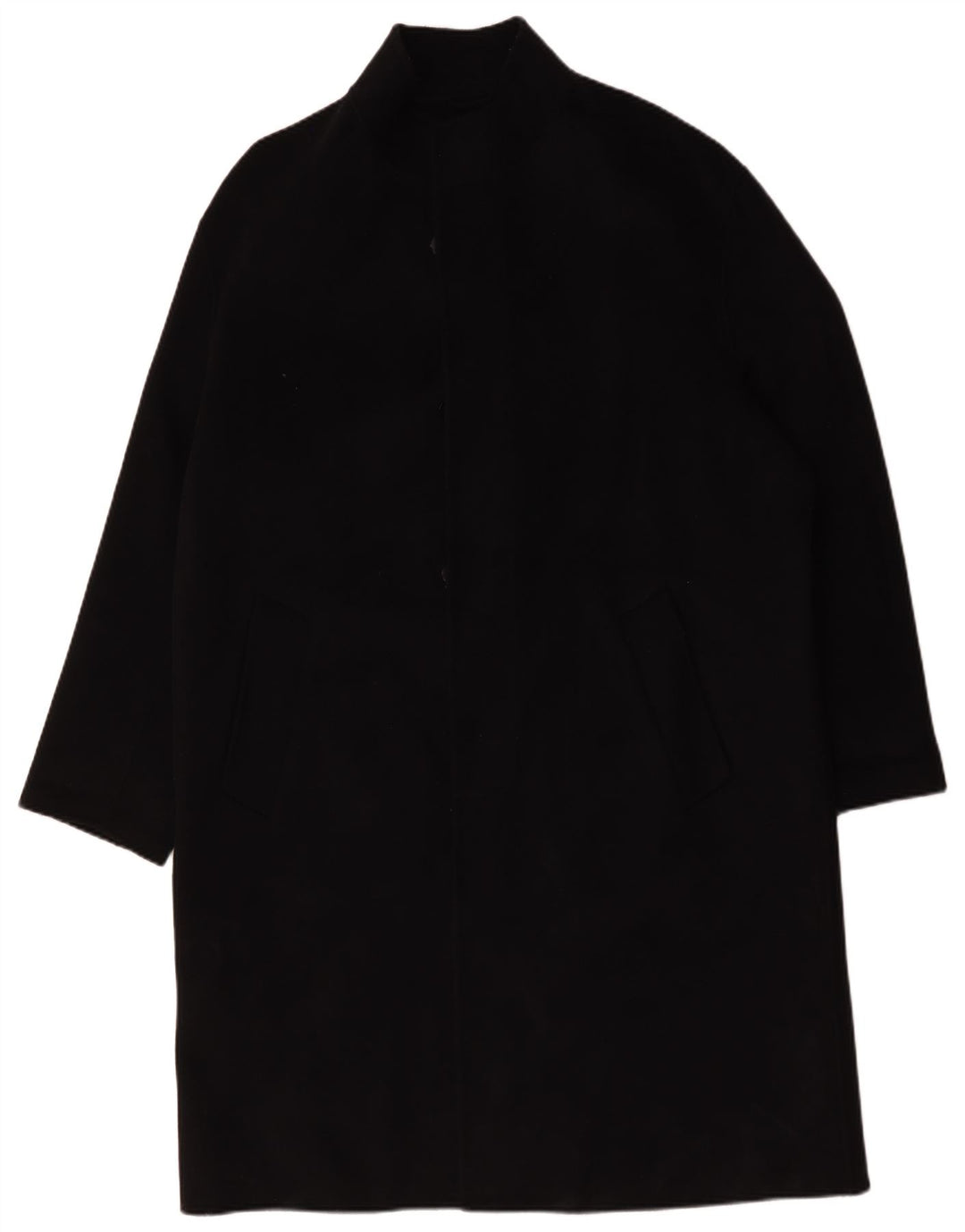 Zara Hombre Abrigo UK 44 XL Lana Negra