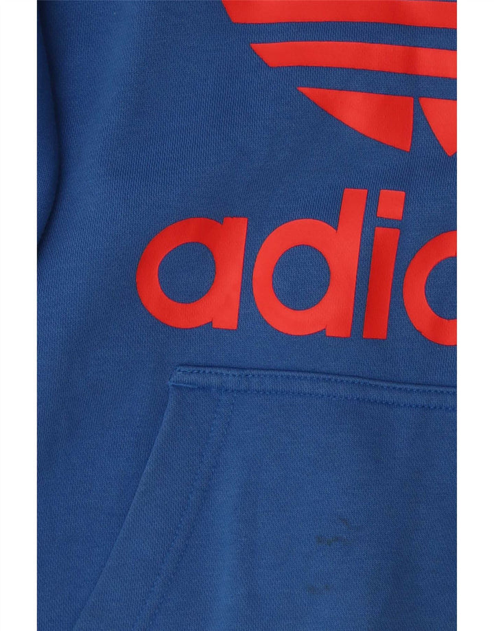 Adidas Hombre Sudadera Con Capucha Gráfica Jersey De Algodón Azul Medio