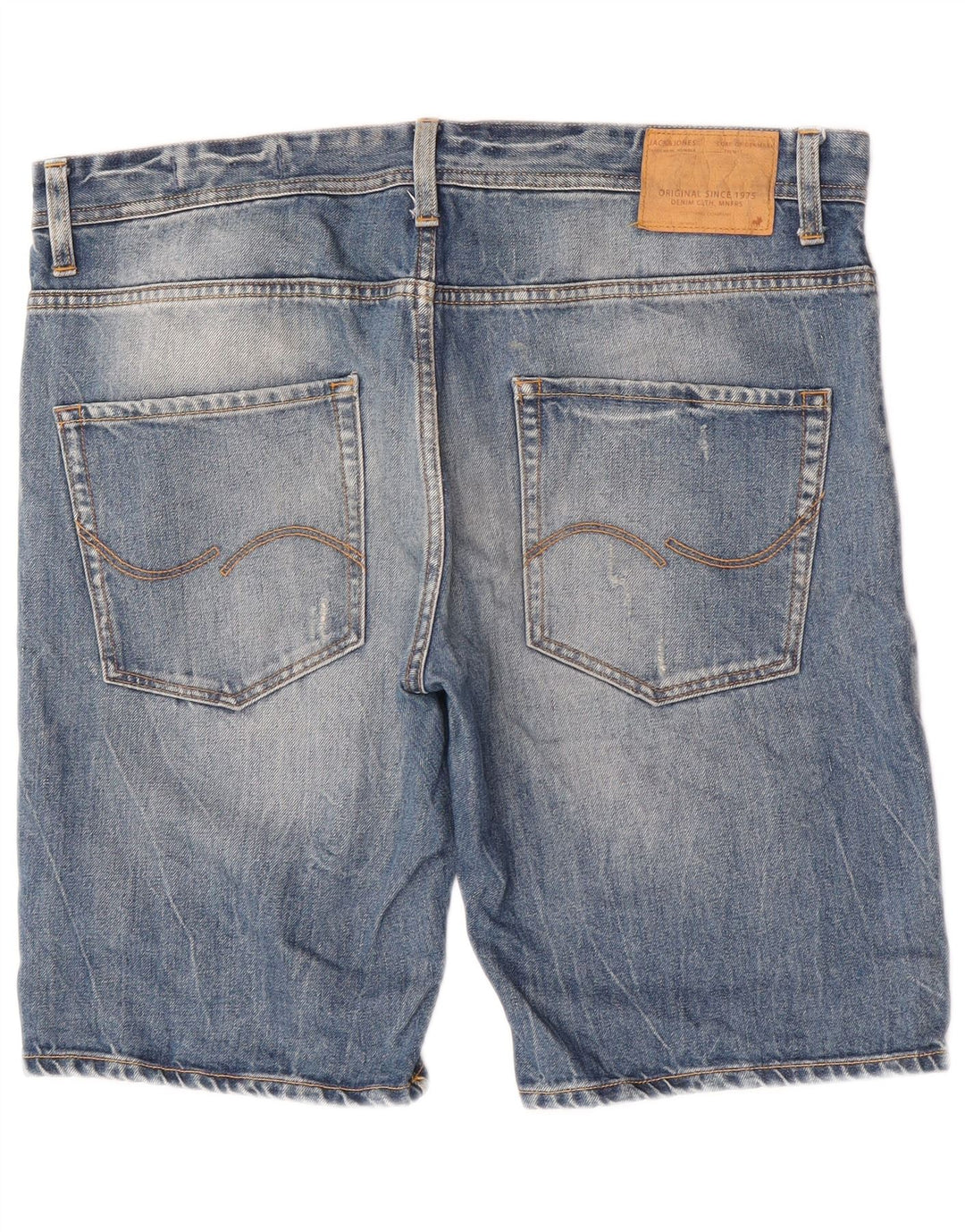 Jack & Jones Pantalones cortos vaqueros desgastados de corte regular para hombre W38 XL Azul