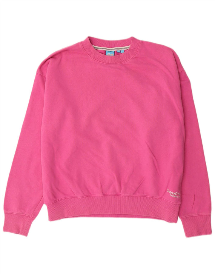 SUPERDRY Sudadera extragrande para mujer, talla 40, talla grande, algodón rosa
