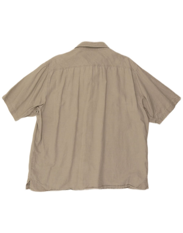 GUESS Camisa Manga Corta Hombre XL Lino Beige
