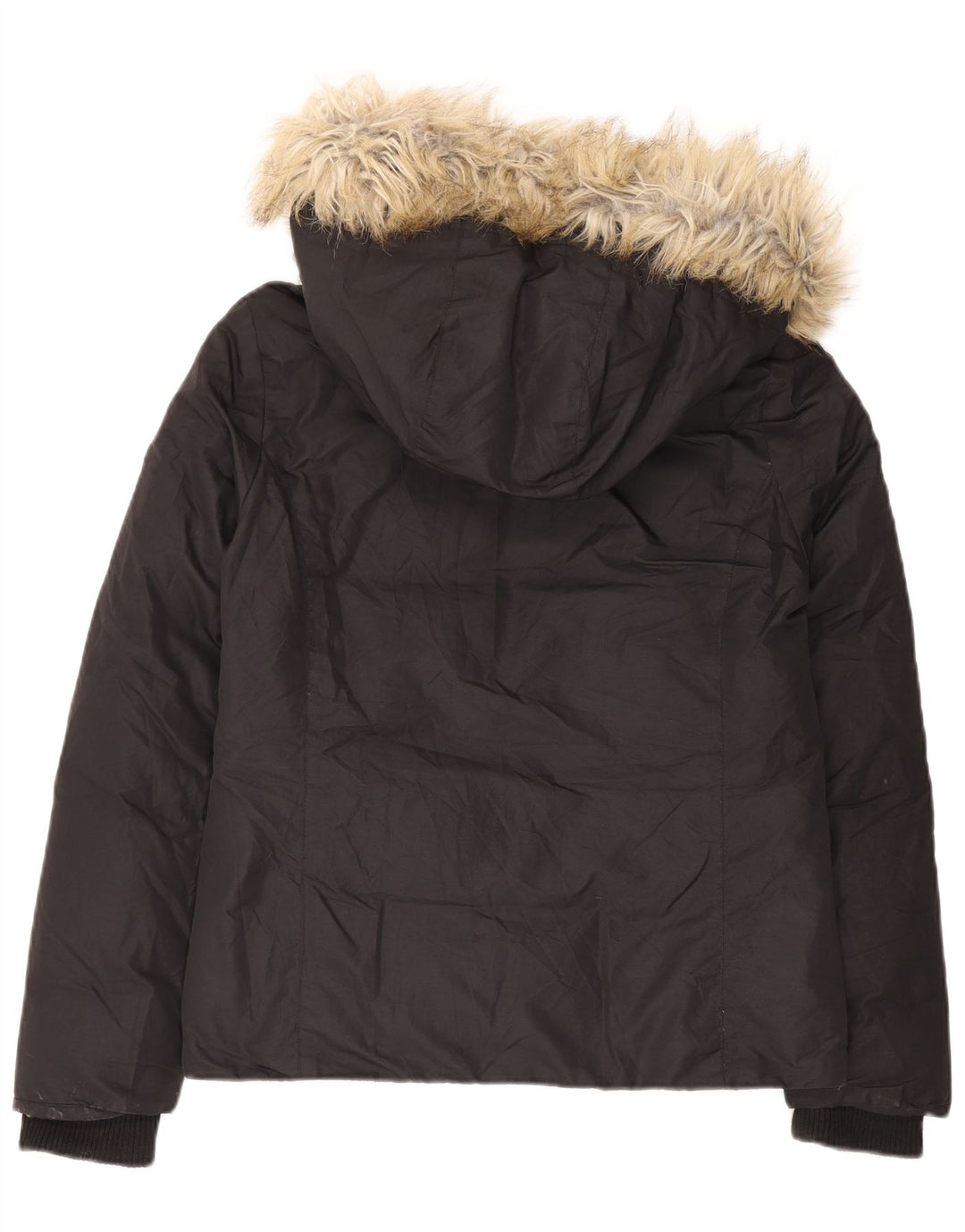 Tommy Hilfiger Chaqueta acolchada con capucha para mujer UK 46 Grande Poliéster negro