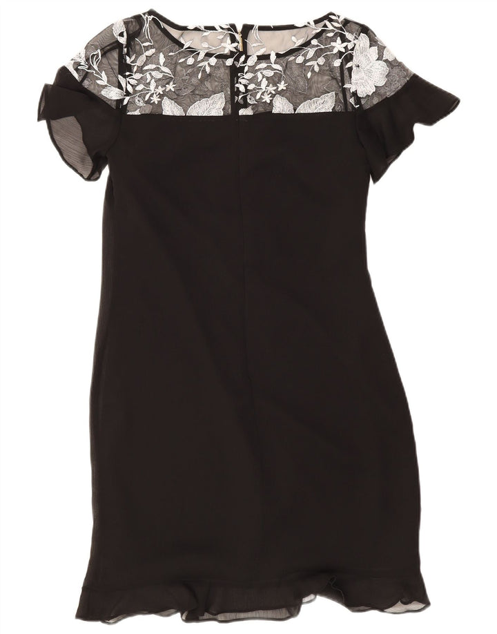 Karl Lagerfeld Vestido tubo para mujer US 4 Pequeño Poliéster floral negro