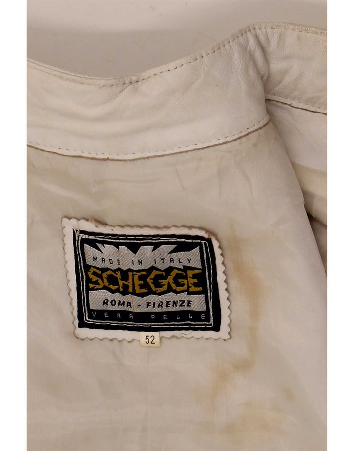 Schegge Chaqueta de cuero para mujer IT 52 2XL Blanco
