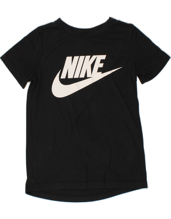 NIKE Womens Loose Fit Graphic T-Shirt Top UK 6 XS Black Polyester