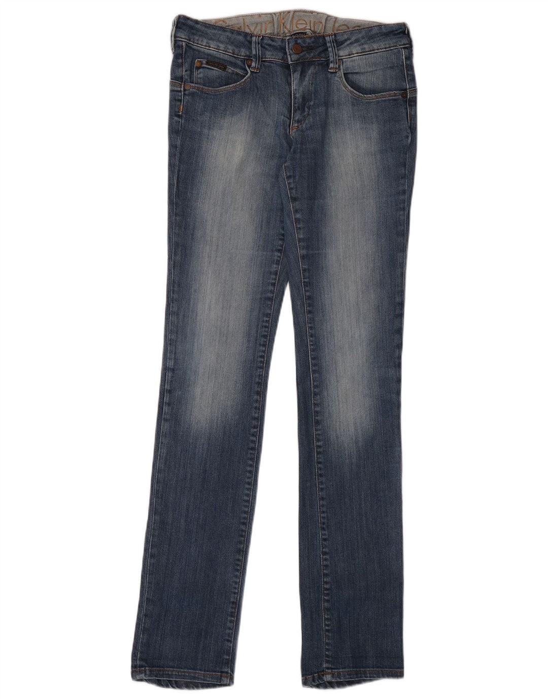 Vaqueros ajustados para mujer Calvin Klein W27 L34 Algodón azul