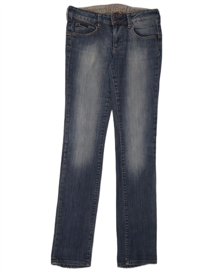 Vaqueros ajustados para mujer Calvin Klein W27 L34 Algodón azul
