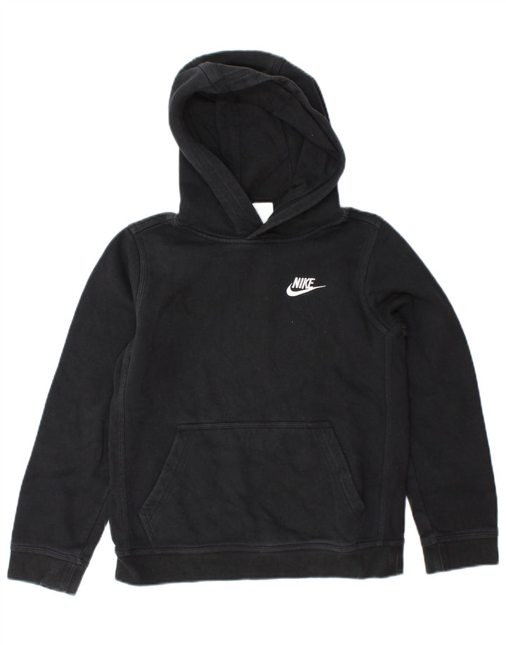 NIKE Boys Hoodie Jumper 10-11 Years Medium Black Cotton