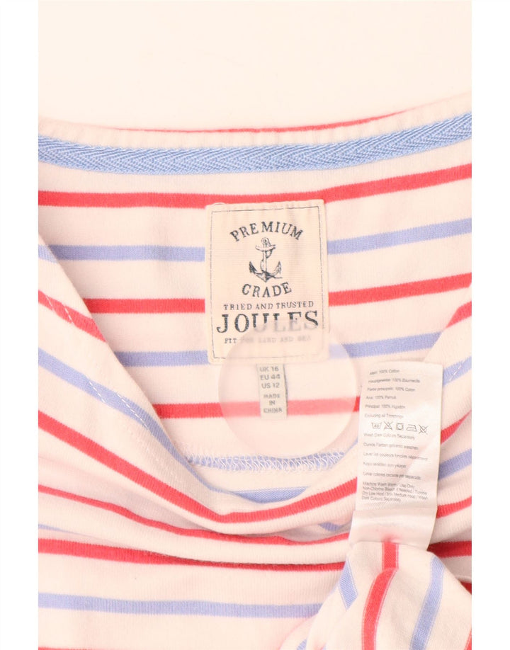 JOULES Vestido tipo camiseta sin mangas para mujer UK 46 Grande Algodón a rayas blancas