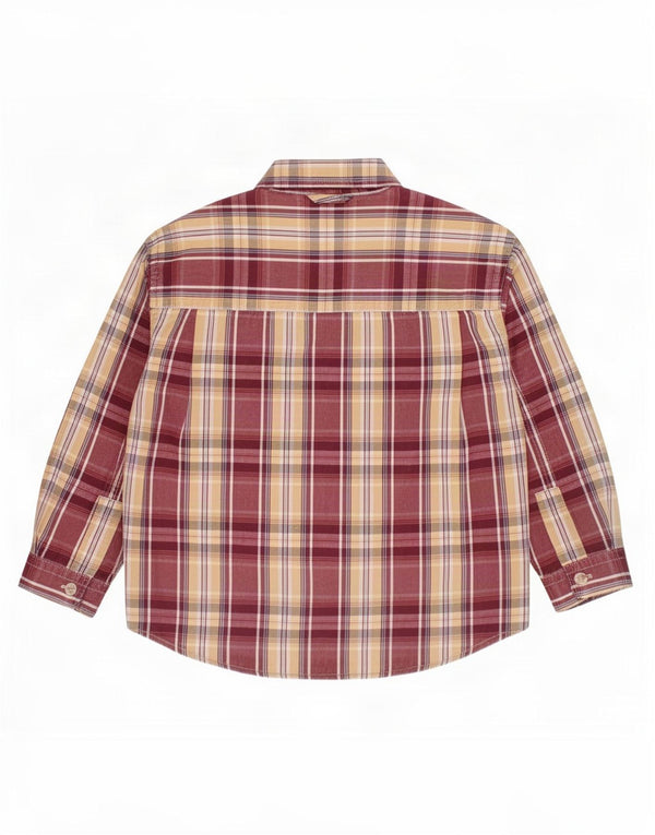 Timberland Camisa Niño 3-4 Años Burdeos Cuadros Algodón