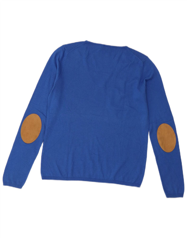 Massimo Dutti Jersey con Cuello en V para Mujer UK 40 Small Azul