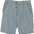 Sundek Pantalones cortos chinos para hombre W33 Algodón a cuadros azules grandes