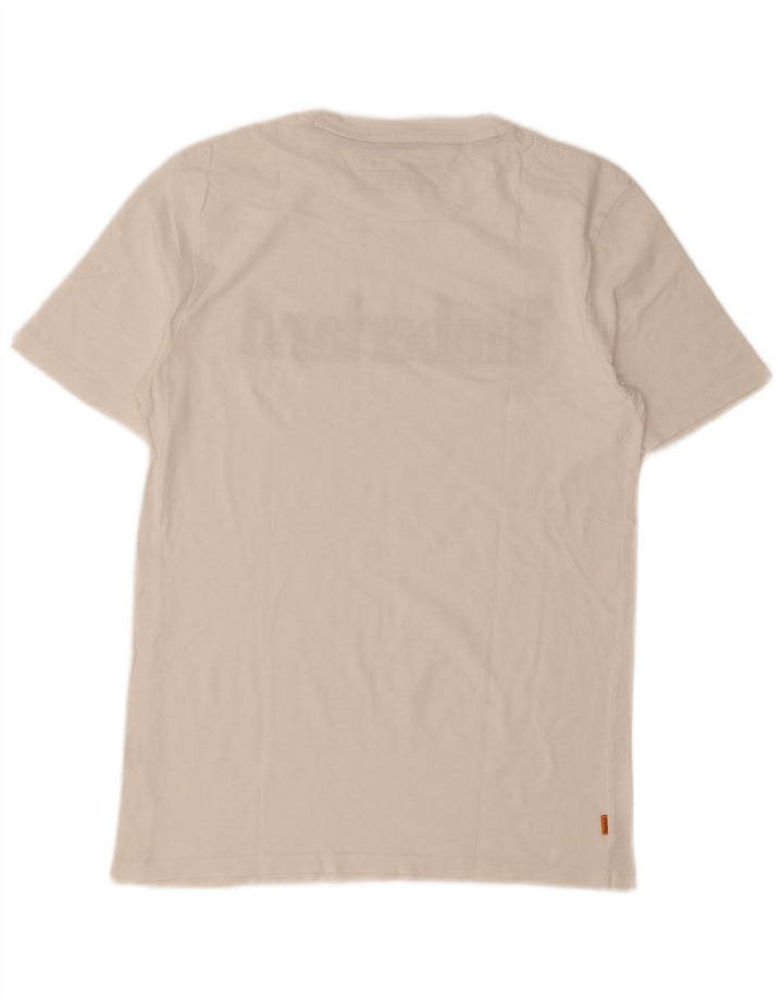 Timberland Camiseta con gráfico de ajuste regular para hombre Top Small White Cotton
