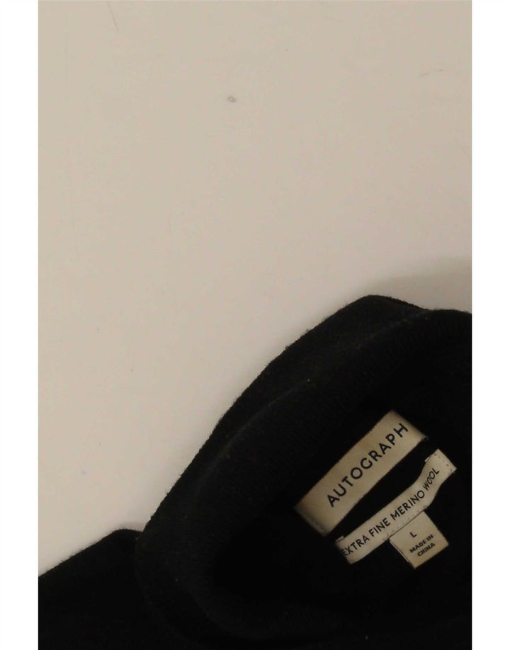 Marks & Spencer Jersey con cuello vuelto y autógrafo para hombre, talla grande, color negro