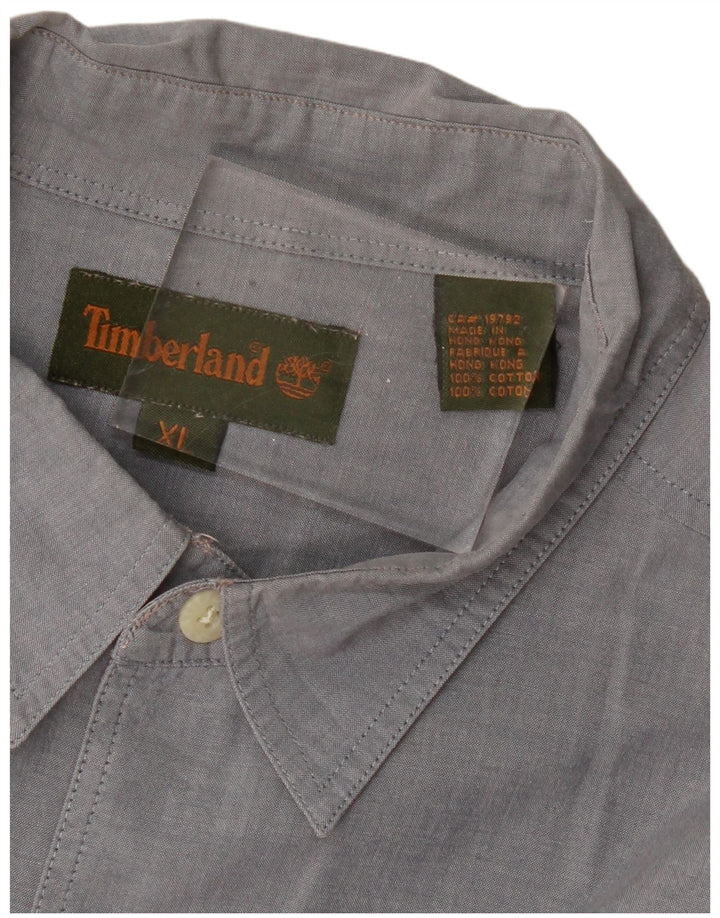 TIMBERLAND Camisa Hombre XL Gris Algodón