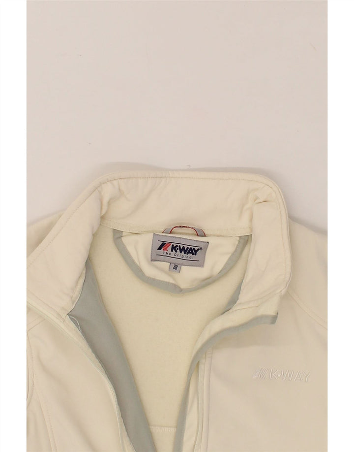 K-WAY Womens Tracksuit Top Jacket EU 38 Medium White Polyester Vintage K-Way and Second-Hand K-Way from Messina Hembry 