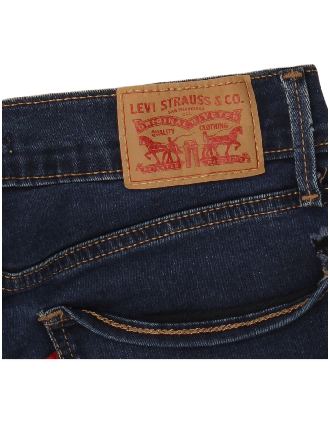 LEVI'S Vaqueros súper ajustados 710 para mujer W26 L30 Poliéster azul marino