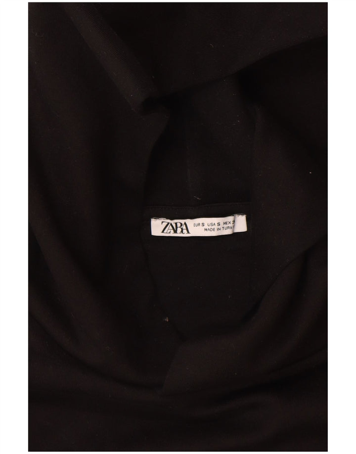 Zara Hombre Sudadera Con Capucha Jersey Pequeño Algodón Negro