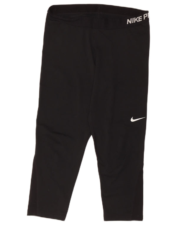 Nike Dri Fit Graphic Capri Leggings para mujer UK 40 XL Poliéster negro