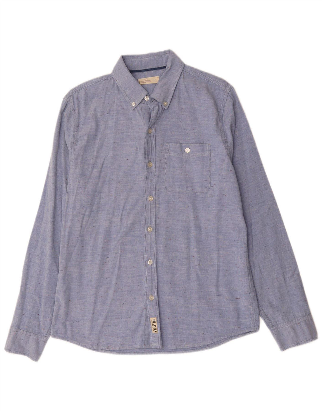 Camisa Hollister Hombre Algodón moteado azul grande