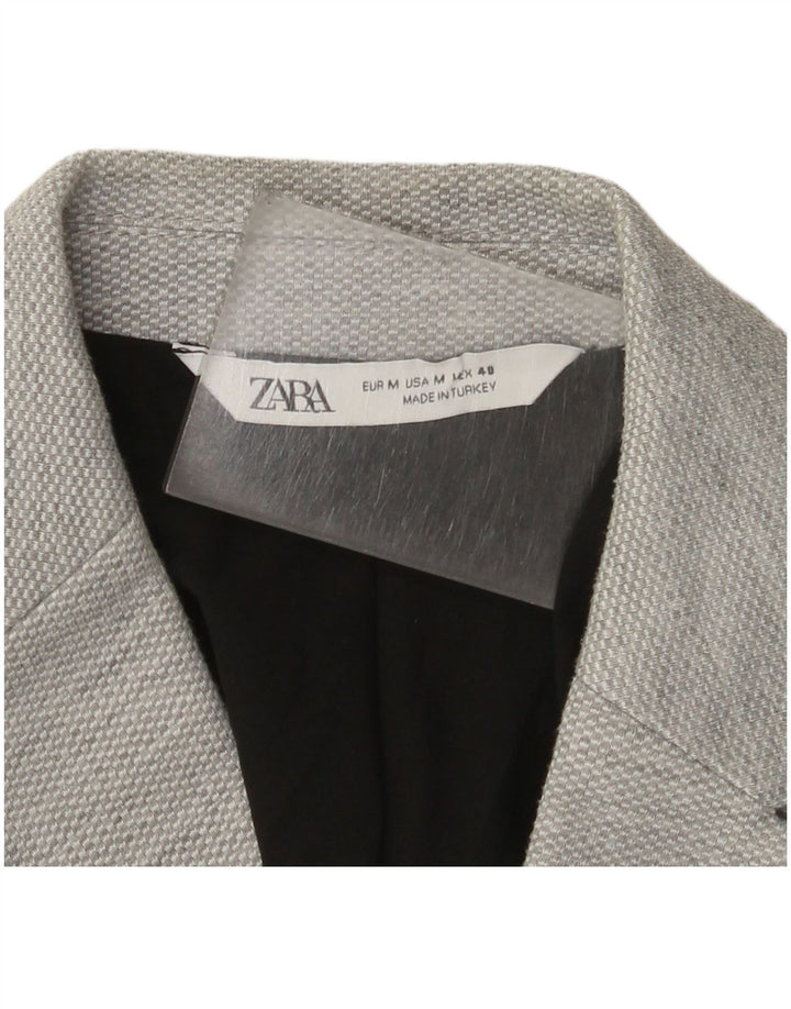Zara Chaqueta Blazer De 2 Botones Para Hombre UK 38 Gris Medio