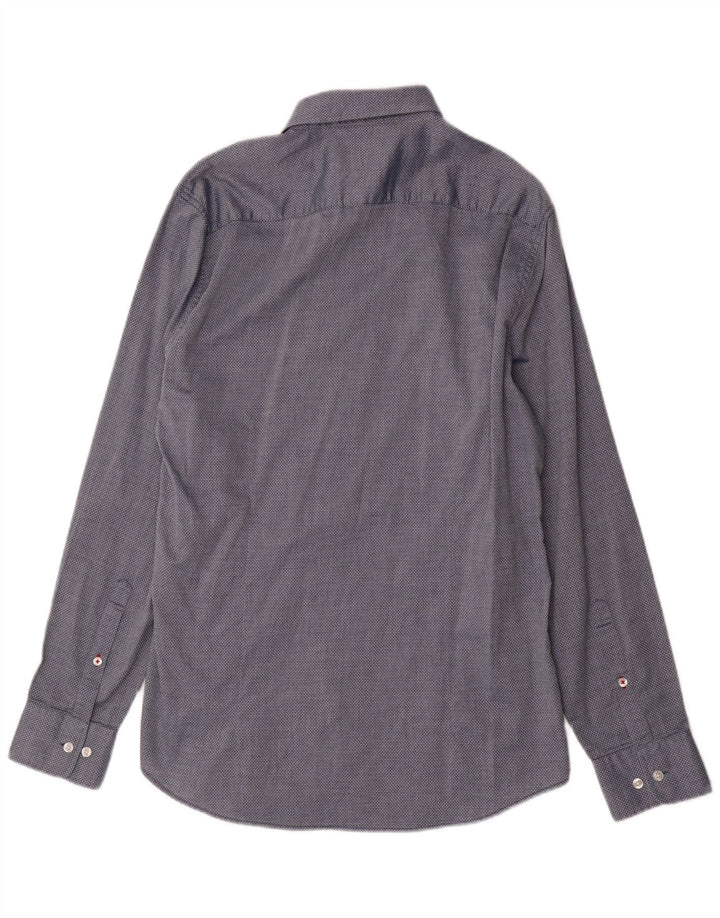 Camisa Guess Hombre Grande Azul Geométrico Algodón
