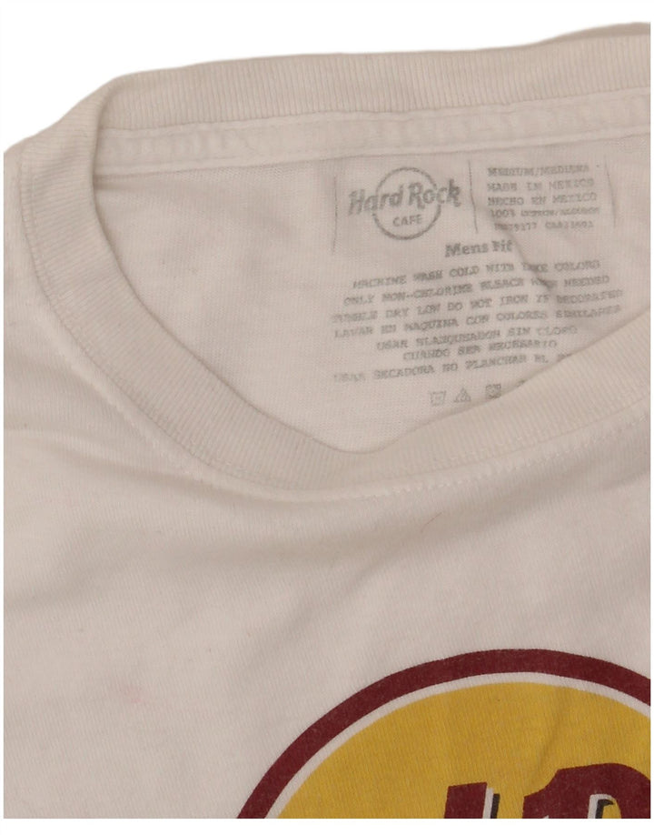 Hard Rock Mujer Miami Graphic Camiseta Top UK 40 Medio Algodón Blanco