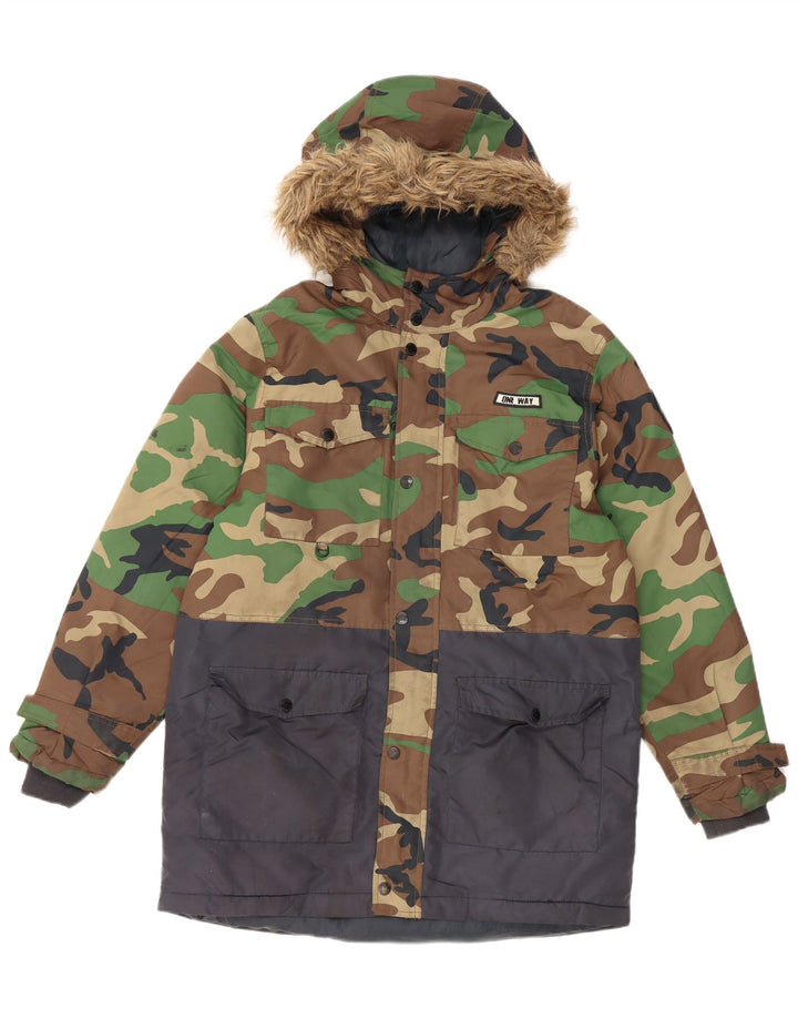 Zara Parka Niño Con Capucha 13-14 Años Multicolor Camuflaje