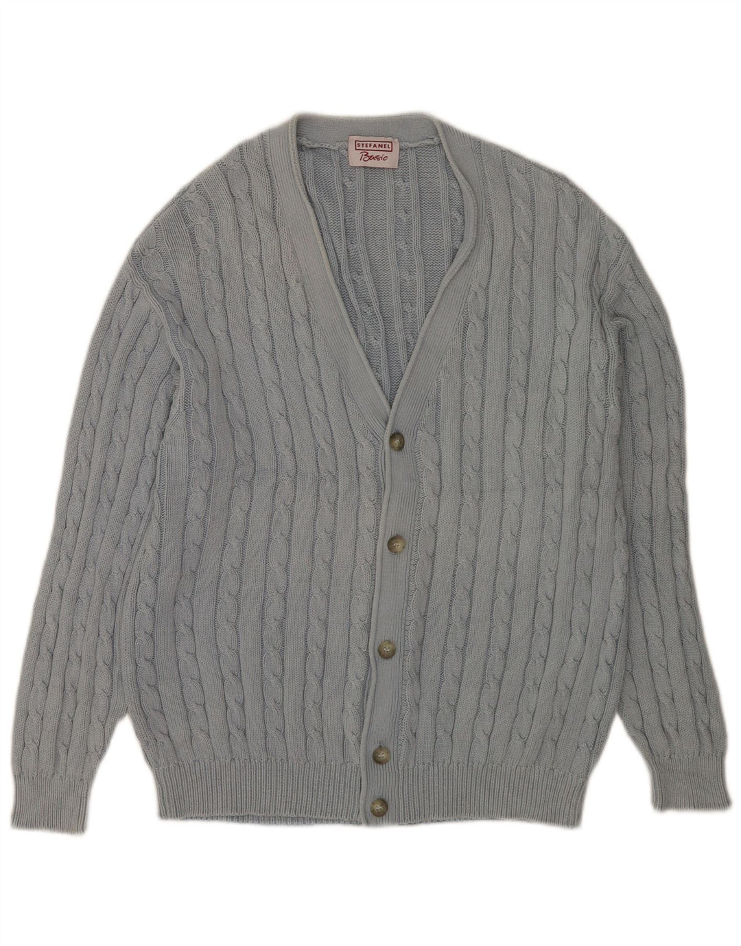 Stefanel - Cárdigan para hombre, talla grande, algodón azul