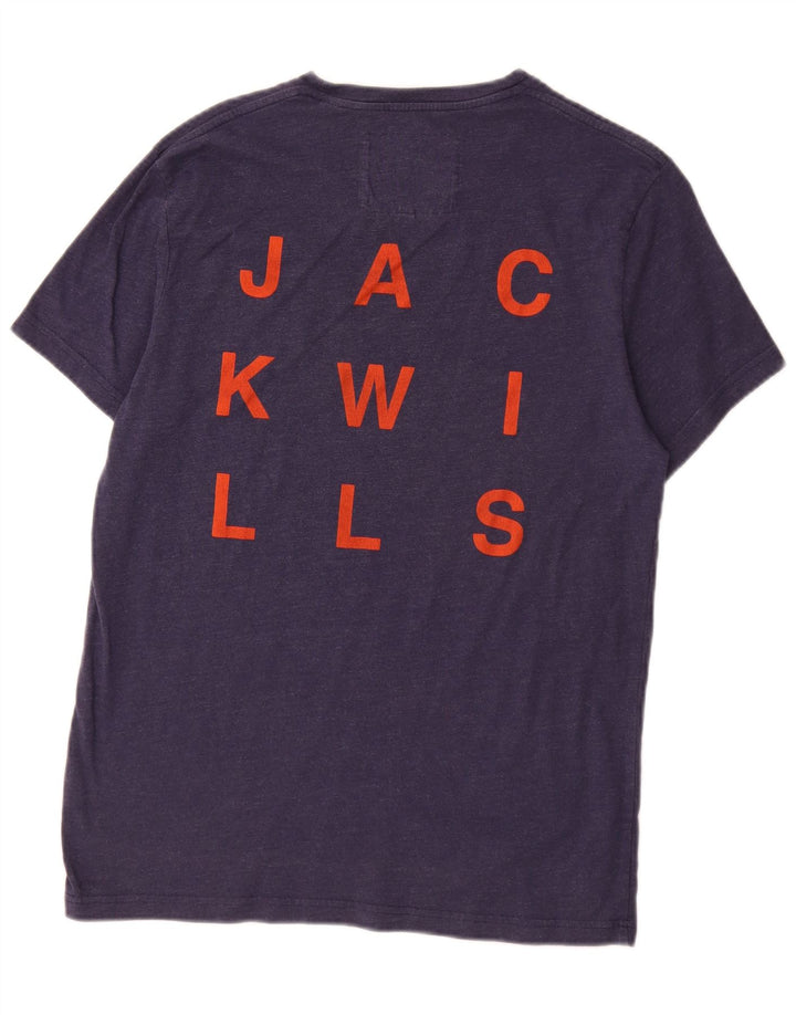 Jack Wills - Camiseta gráfica para hombre, talla pequeña, algodón azul marino