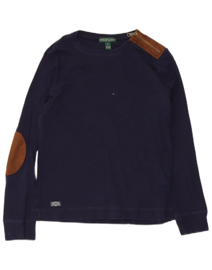 Ralph Lauren - Camiseta de montar para mujer, manga larga, talla 40, talla M, color azul marino