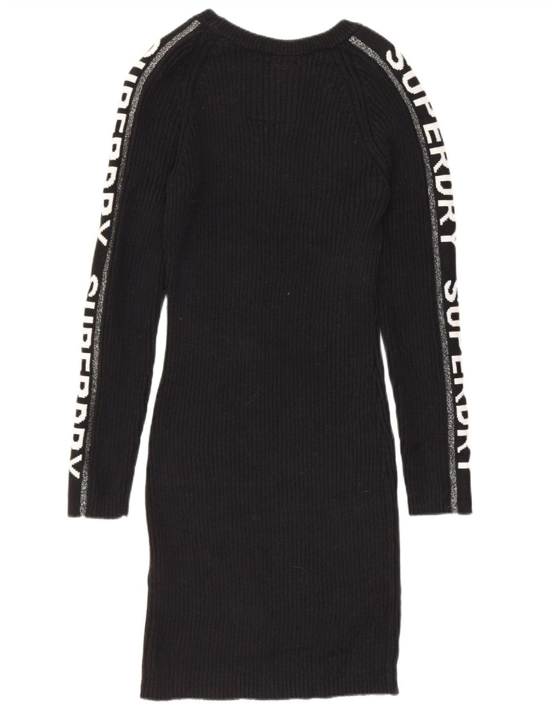 SUPERDRY Vestido tipo jersey gráfico para mujer UK 40 Mediano Algodón negro