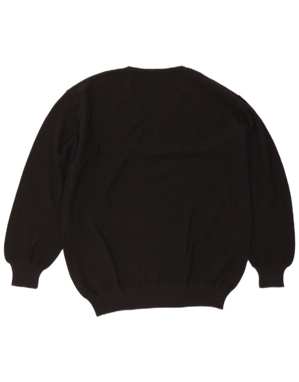 Il Granchio Jersey con Cuello en V para Hombre Large Lana Negra