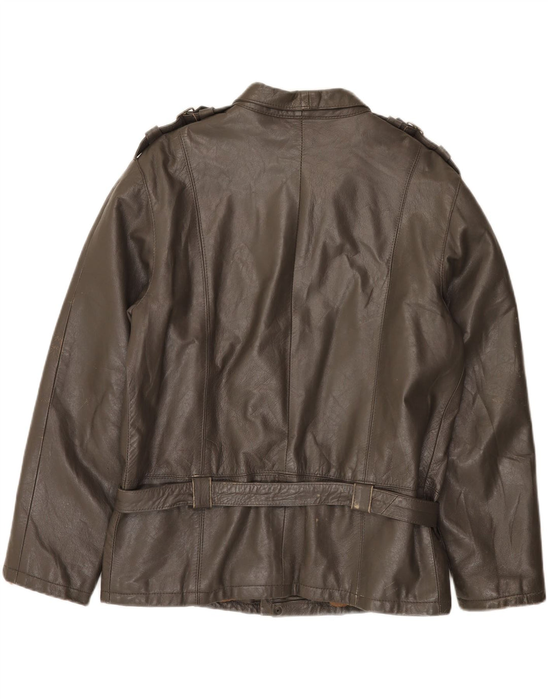 Chaqueta de cuero militar vintage para hombre IT 52 XL Gris